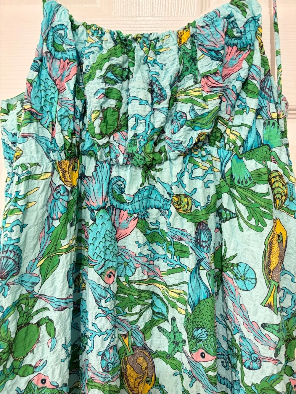 Kate Spade Under the Sea Tie-Strap Cotton Dress w Pockets Size M Medium - Picture 4 of 7